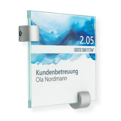 Tuerschild Vitrum C von Logistic Sign System Glasschild für Büro Beschilderung 150 150 mm